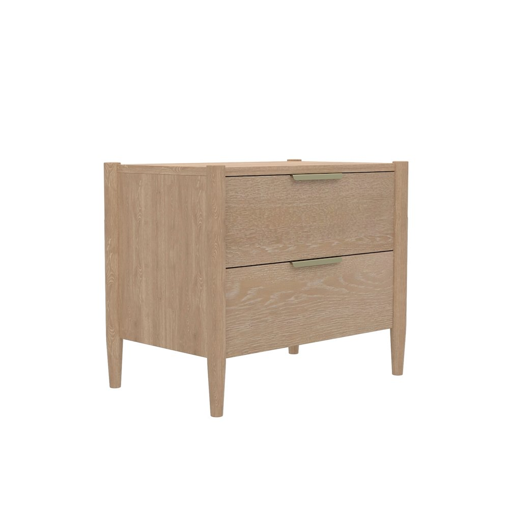 Start2Finish Sinclair Nightstand in natural wood finish, modern furniture piece with clean lines and storage drawer.