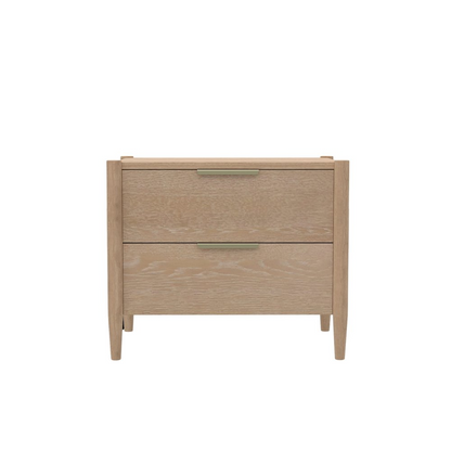Start2Finish Sinclair nightstand in natural wood finish, featuring a modern design with a single drawer and open shelf.