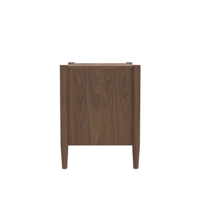 Walnut Sinclair nightstand by Start2Finish with a modern design, featuring a single drawer and sleek wooden finish.