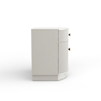 Olivia Nightstand by Start2Finish in Coconut Milk finish, featuring a modern design with a drawer and open storage space.