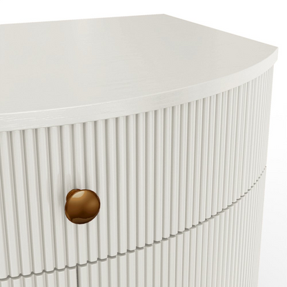 Olivia Nightstand by Start2Finish in coconut milk finish, featuring a modern wooden furniture design with clean lines.