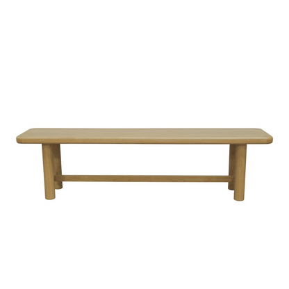 Light oak Hudson Dining Bench by Start2Finish, featuring a sturdy wooden design with a smooth finish for dining room seating.
