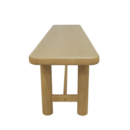 Start2Finish Hudson dining bench in light oak wood with a sleek, modern design, perfect for adding style to your dining space.
