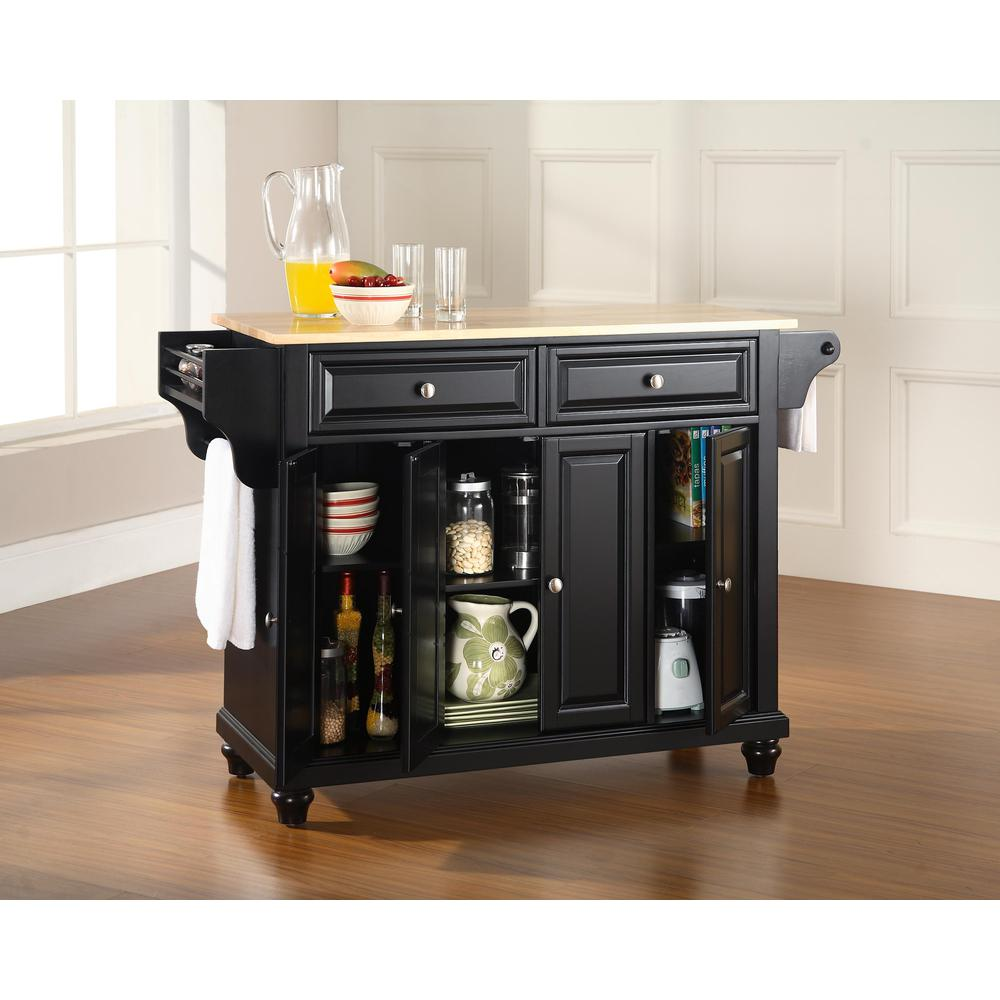 Start2Finish Cambridge Wood Top Full Size Kitchen Island with storage and wheels, featuring a sturdy wooden surface and metal frame.