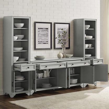 Start2Finish Tara 3-piece sideboard and bookcase set with a sideboard and two matching bookcases, shown in a modern wood finish.