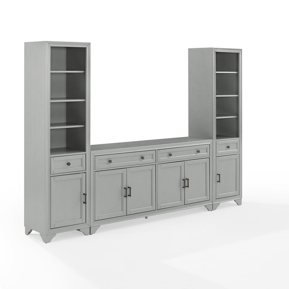 Start2Finish Tara 3-piece sideboard and bookcase set showing a modern wooden sideboard with two matching bookcases.