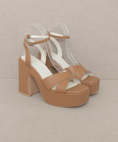 Jade Icarus Oasis Society Norah chunky platform heel in black with thick straps and high block heel, stylish and comfortable footwear