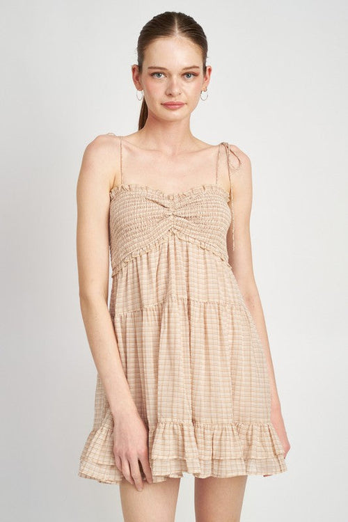 Jade Icarus smocked baby doll dress with ruffled details, women&
