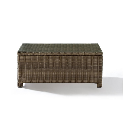 Start2Finish Bradenton 3-piece outdoor loveseat furniture set with loveseat, armchair, and coffee table in a cozy patio setting.