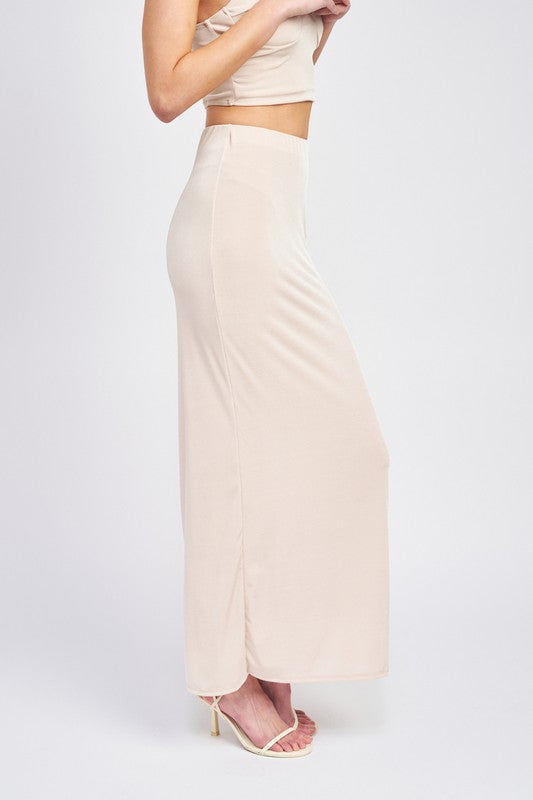 Long high waisted maxi skirt by Jade Icarus, flowing women&