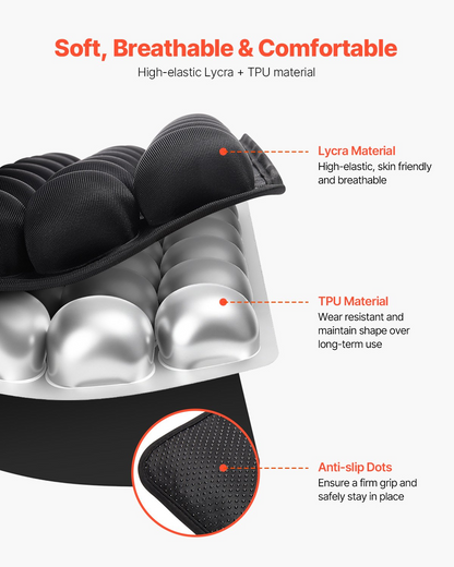 Start2Finish VEVOR inflatable 3D air cell seat cushion with manual pump, pressure relief wheelchair pad, lightweight and portable.