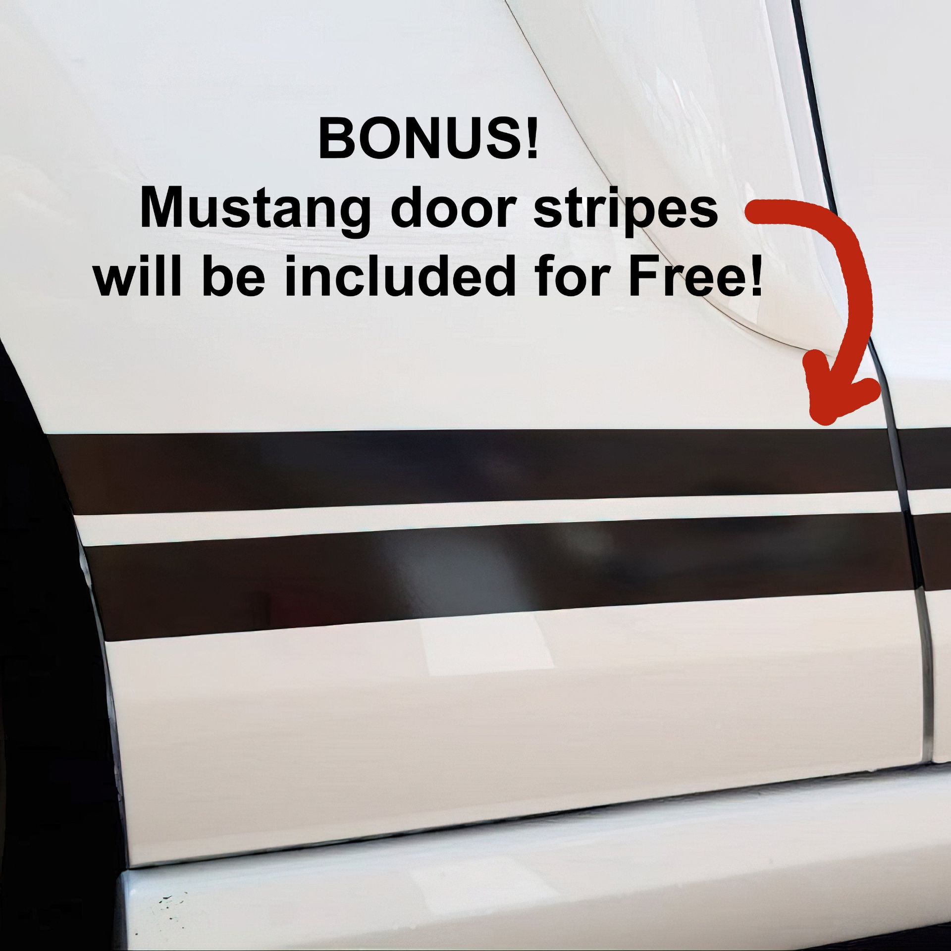 Black two-line racing stripe decals for cars, featuring auto vinyl design for RT, SRT, GT, and truck sport vehicles.