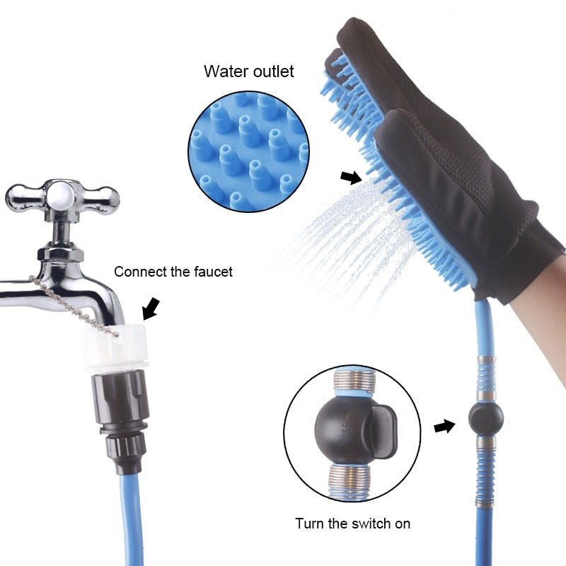 Maroon Asteria pet care handheld shower head for dogs and cats, designed for easy bathing and grooming.