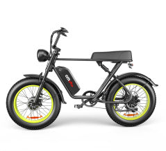Carmine Juneberry C91™ Dual Drive Power Bike 20 with sleek black frame and sporty design, ready for outdoor biking adventures.
