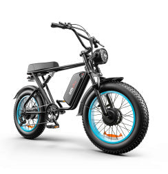Carmine Juneberry C91™ Dual Drive Power Bike 20 with sleek black frame and ergonomic handlebars for urban biking.