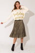 Jade Icarus Lurex fabric pleated midi skirt for women with metallic shimmer and flowing pleats, stylish and elegant.