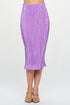 Vibrant plisse midi skirt by Jade Icarus, made in USA, featuring colorful pleated fabric and a stylish, flowing silhouette.