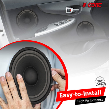 Pair of 15-inch Start2Finish automotive car woofers with 900W power, deep bass 4-ohm subwoofer speakers for car audio systems.