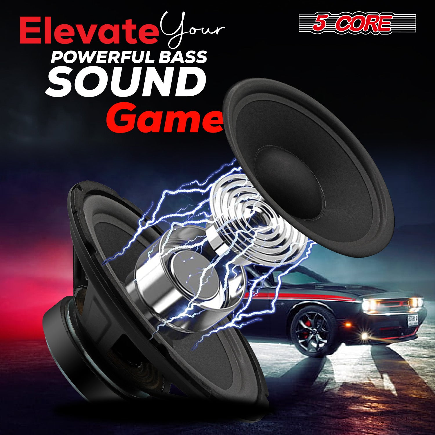 Pair of 15-inch Start2Finish automotive car woofers with deep bass, 900W, 4Ohm, featuring sturdy enclosures for high-quality sound.