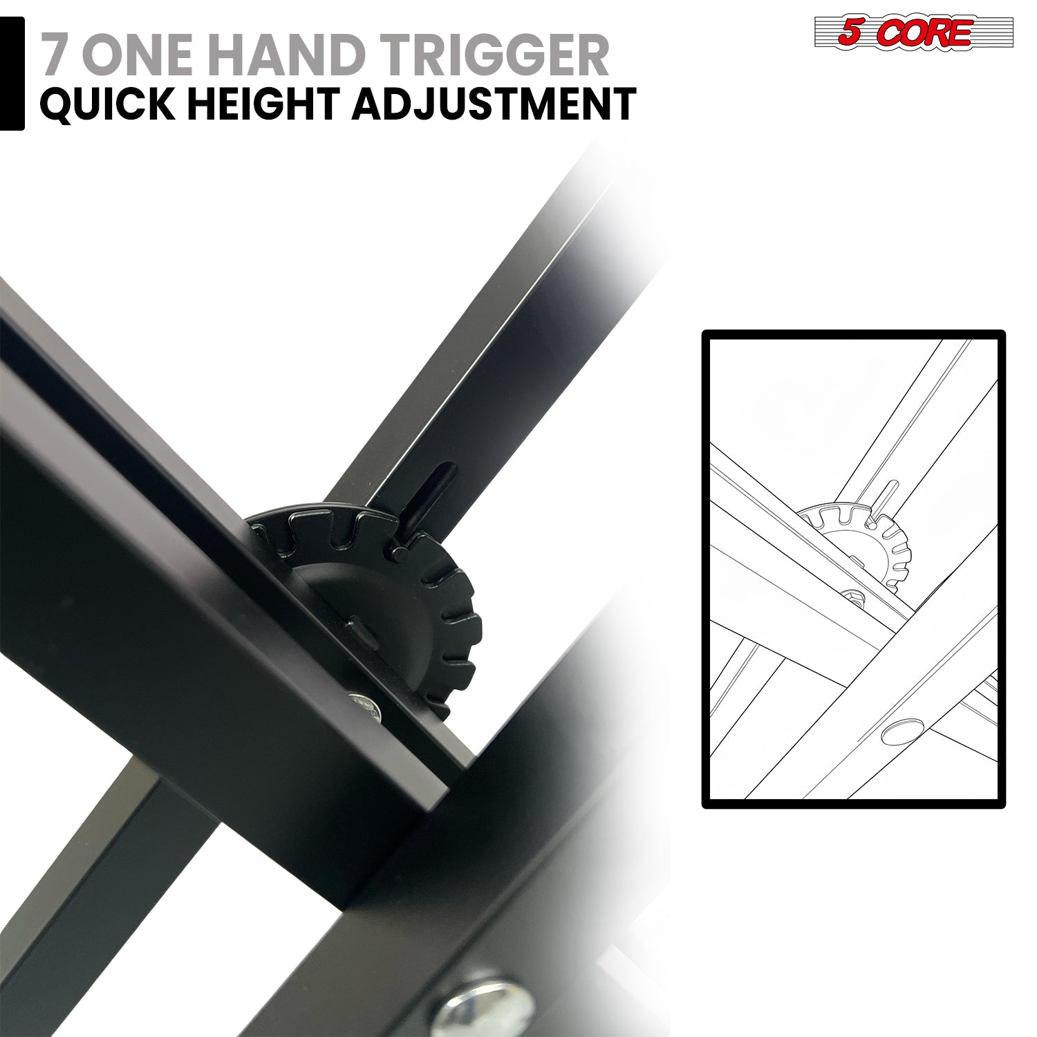 Start2Finish 5 core keyboard stand with adjustable height and quick release, portable for DJ and musical instrument use.