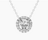 Start2Finish 14kt white gold lab-grown diamond halo pendant necklace with 2 carats total weight, featuring a sparkling central diamond.