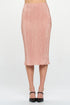 Made in USA Jade Icarus solid plisse midi skirt, featuring pleated fabric and a flowing silhouette.