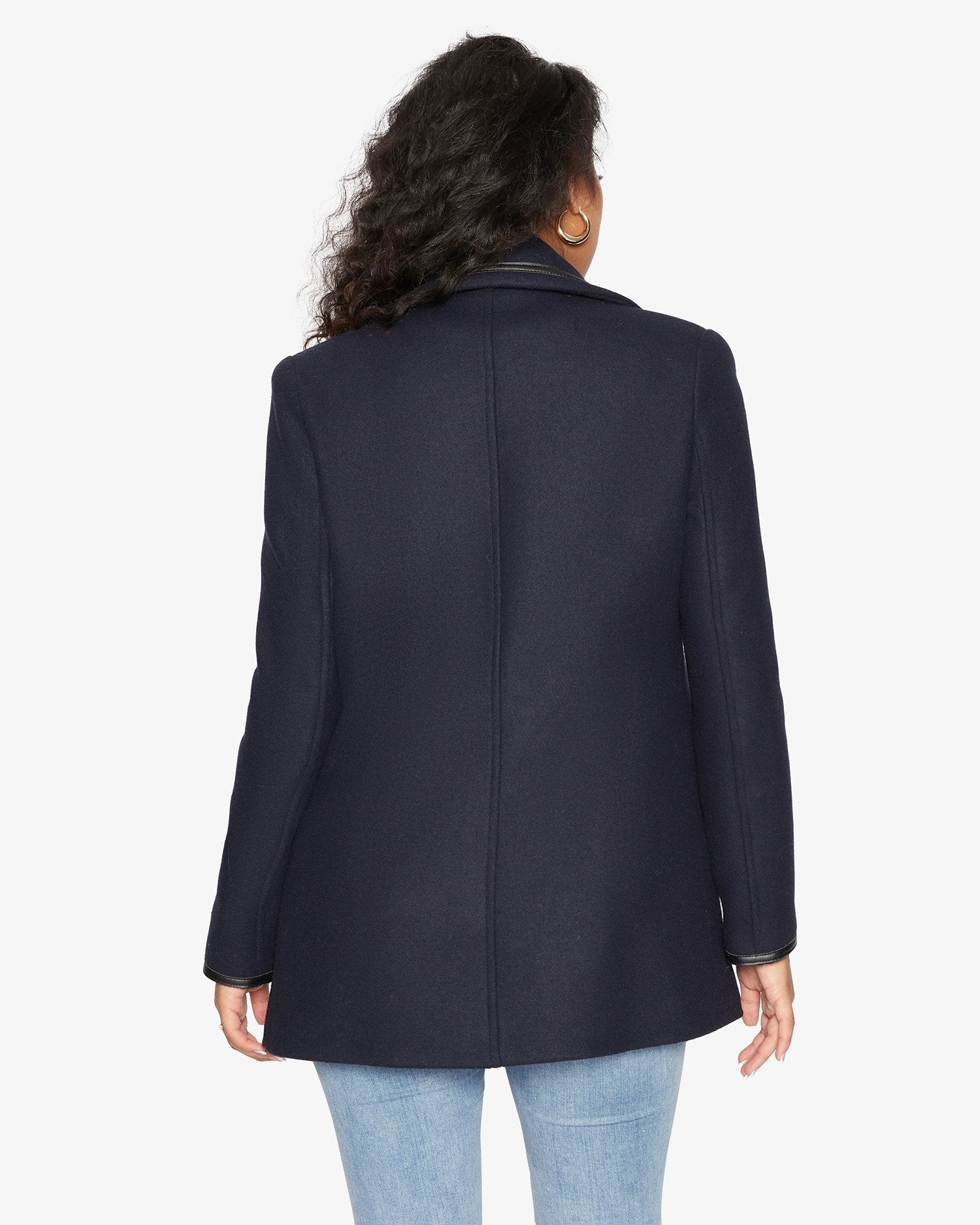 Rose Eleusis wool blend contrast trim coat from 1920, stylish jacket with contrasting details and classic design.