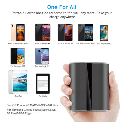 Pear Daisy 12000mAh portable charger with dual USB 3.1A output, compact power bank for home and outdoor use