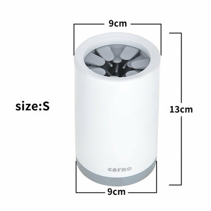 Maroon Asteria portable pet paw cleaner cup with soft silicone comb for easy paw cleaning and grooming.