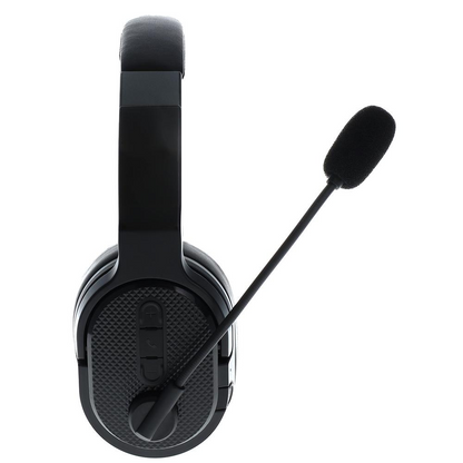 Start2Finish wireless Bluetooth noise cancelling trucker headset, mono to stereo, featuring adjustable headband and over-ear design.