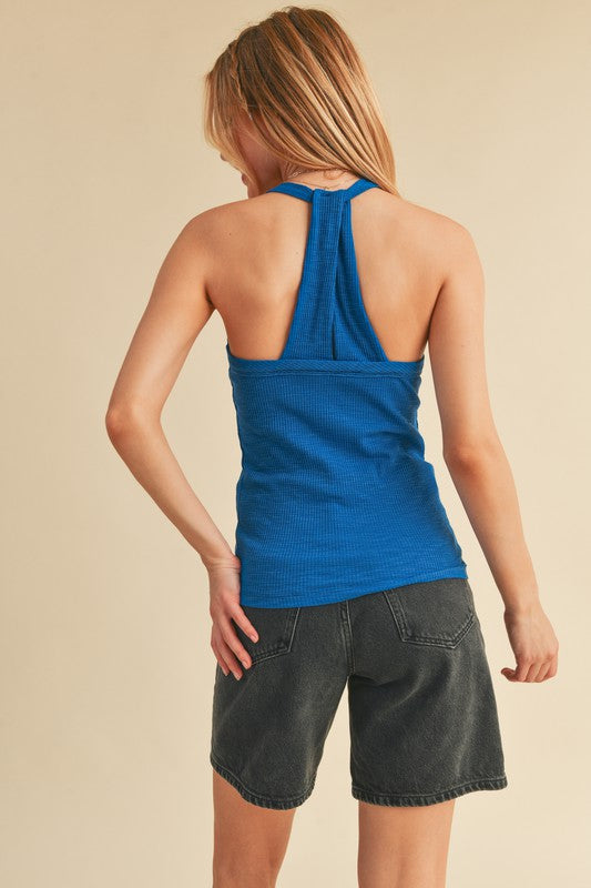 Jade Icarus Maybel Tank top for women, sleeveless casual blouse with a relaxed fit, in soft fabric, shown on a model.