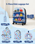 Start2Finish VEVOR kids luggage set with 18-inch hardside suitcase, backpack, U-shape pillow, perfect for travel and holidays.