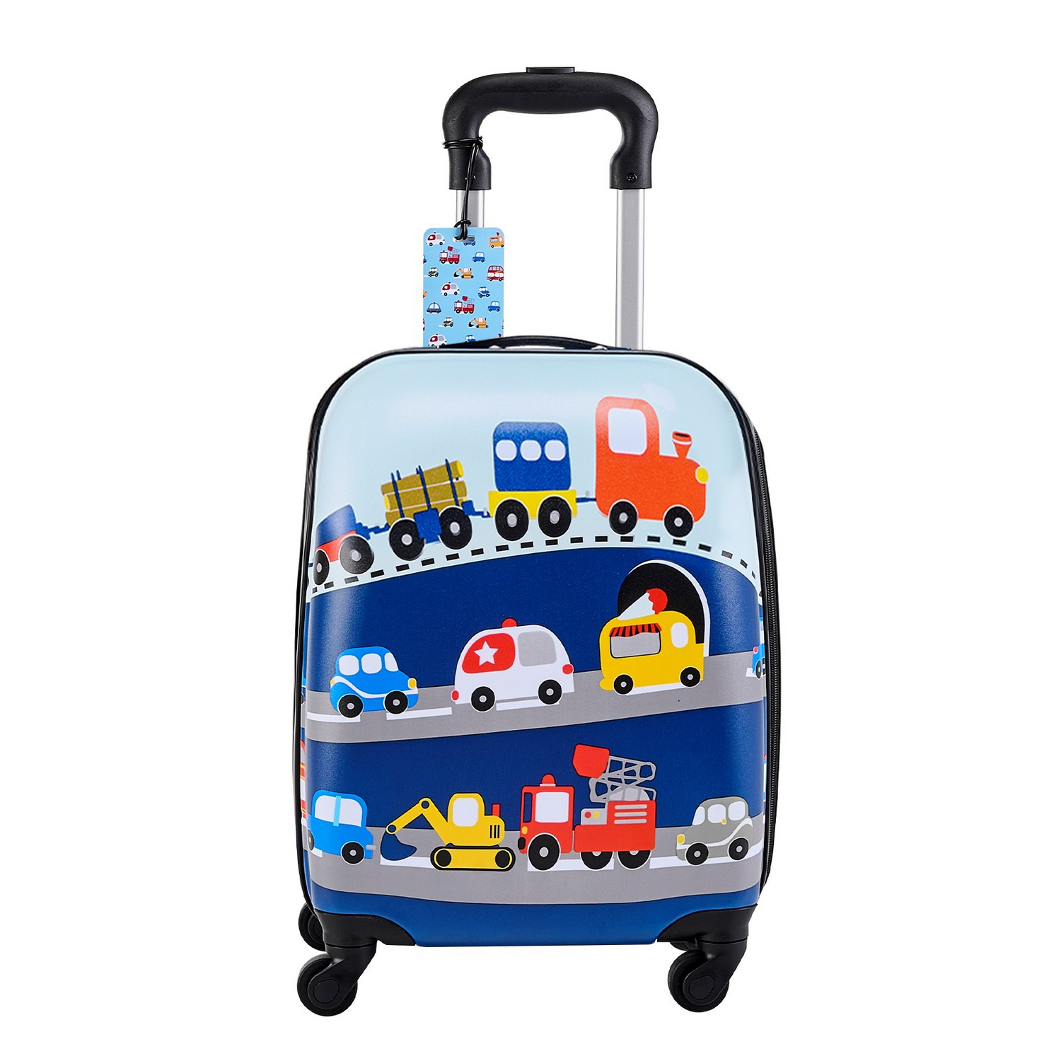 Start2Finish VEVOR kids luggage set with 18-inch hardside suitcase, backpack, and U-shape pillow, suitable for children’s travel.