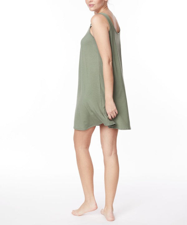 Jade Icarus bamboo pajama cami dress in soft fabric, featuring a relaxed fit and delicate straps, ideal for comfortable sleepwear.