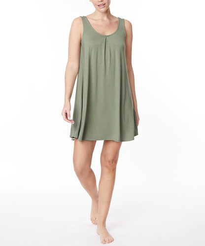 Automotive bamboo pajama cami dress by Jade Icarus, featuring soft bamboo fabric and a relaxed fit, displayed on a mannequin.