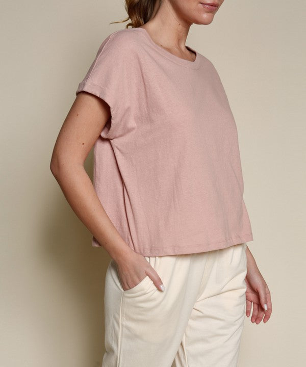 Recycled cotton plain crop top for women by Jade Icarus, featuring a simple, sustainable design in natural fabric.
