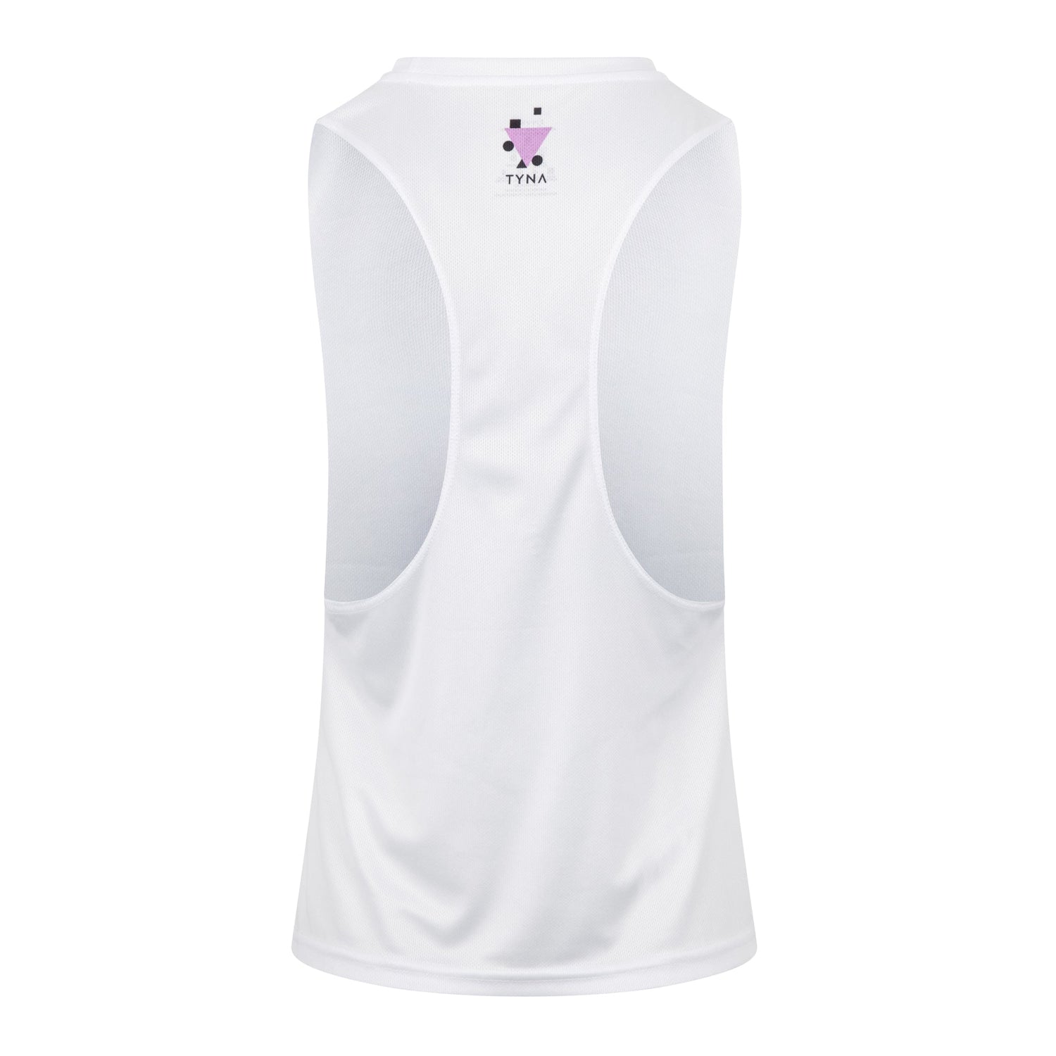 White Oliver Adyre mesh workout vest for activewear, featuring breathable mesh fabric and a sleek athletic design.