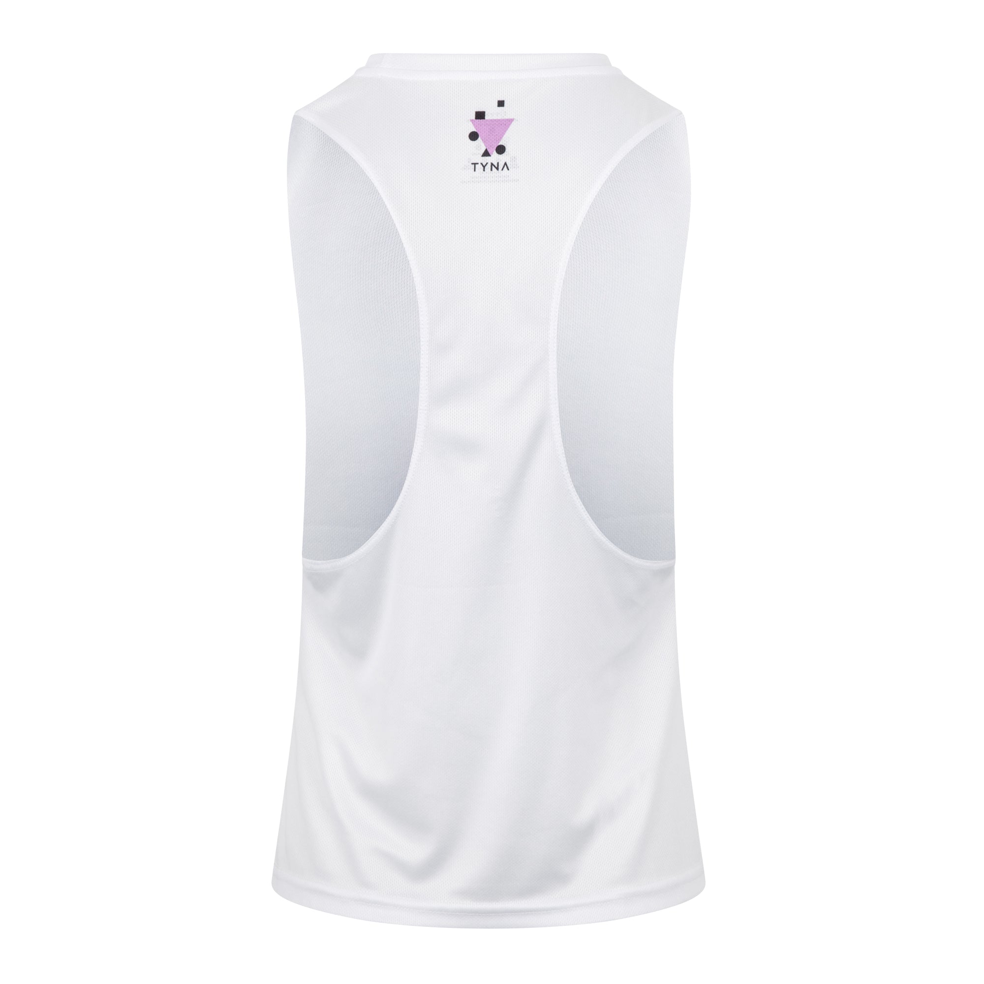 White Oliver Adyre mesh workout vest for activewear, featuring breathable mesh fabric and a sleek athletic design.