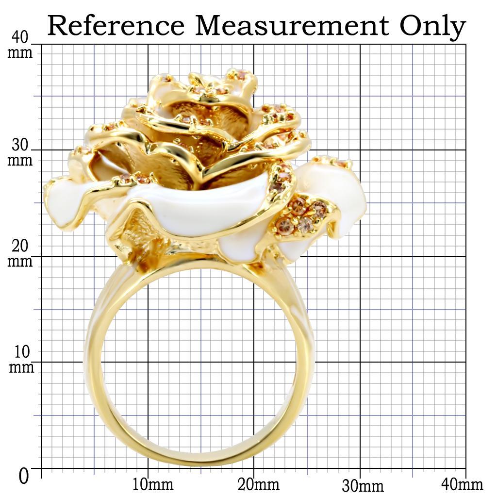 Gold brass ring with AAA grade champagne cubic zirconia, jewelry by Turquoise Tiger featuring elegant craftsmanship.