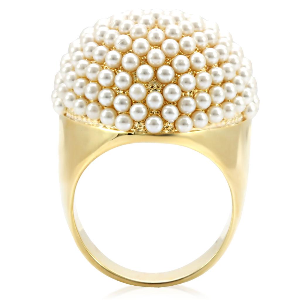 Gold brass ring with synthetic citrine yellow stone from Turquoise Tiger, featuring a detailed band and vibrant gemstone setting.