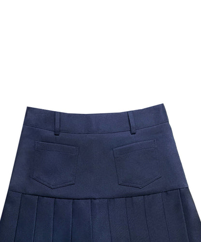 Amethyst Lucy BENECIA 12 Navy asymmetric culottes, stylish navy accessories with unique design details.
