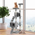 Taupe Shadow PawHut 67-inch multi-level cat scratching tree with platforms, sisal posts, and cozy resting spots for feline play and activity.