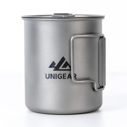 Indigo Eurybia 100% titanium camping cup, 450ml, lightweight outdoor drinkware with a sleek, durable design.