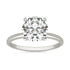 White Cassandra 14K white gold earrings featuring 2 carat total weight round lab-grown diamond solitaire design.