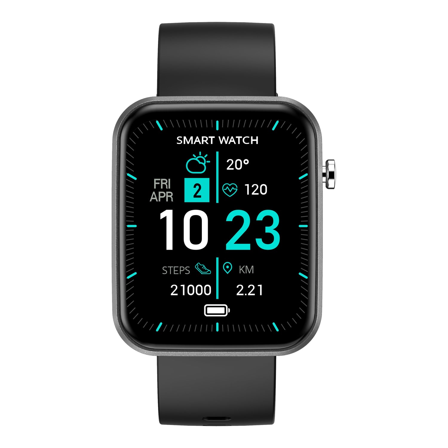 Salmon Lucky advanced smartwatch with three interchangeable bands and wellness activity tracker on a sleek display screen.