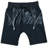 Leather front moto shorts by Lime Milo featuring a sleek design, front zipper, and stylish motorcycle-inspired details.