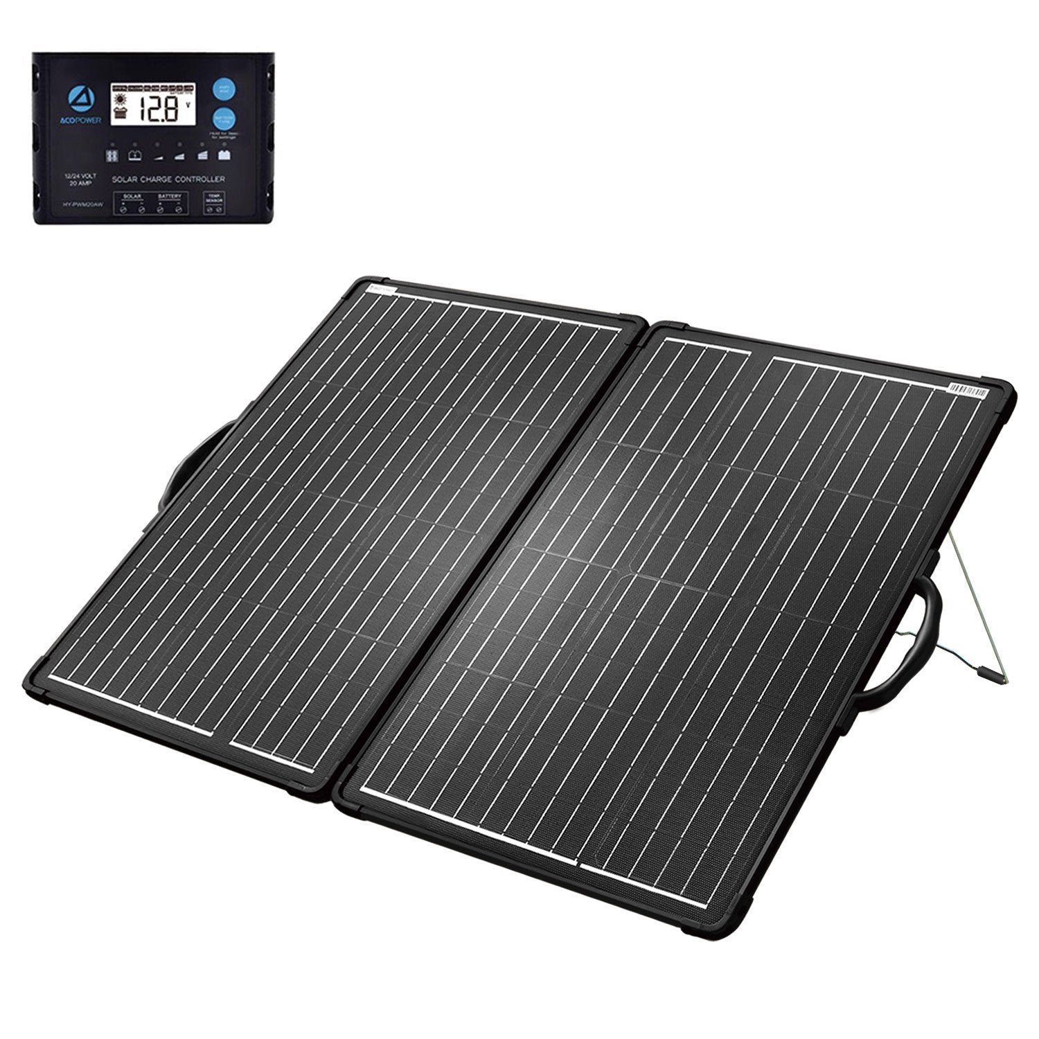 Fuchsia Rose ACOPower 120W portable solar panel kit in a lightweight briefcase for outdoor sports and camping activities