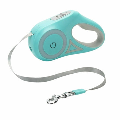 Yellow Pandora automatic retractable lighting dog leash with handle and adjustable length for outdoor walks.