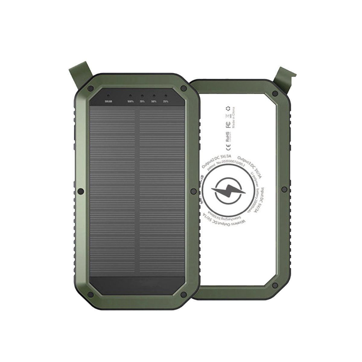 Salmon Lucky Sun Chaser Mini Solar Powered Wireless Phone Charger 10,000mAh with compact design and solar panel for eco-friendly charging