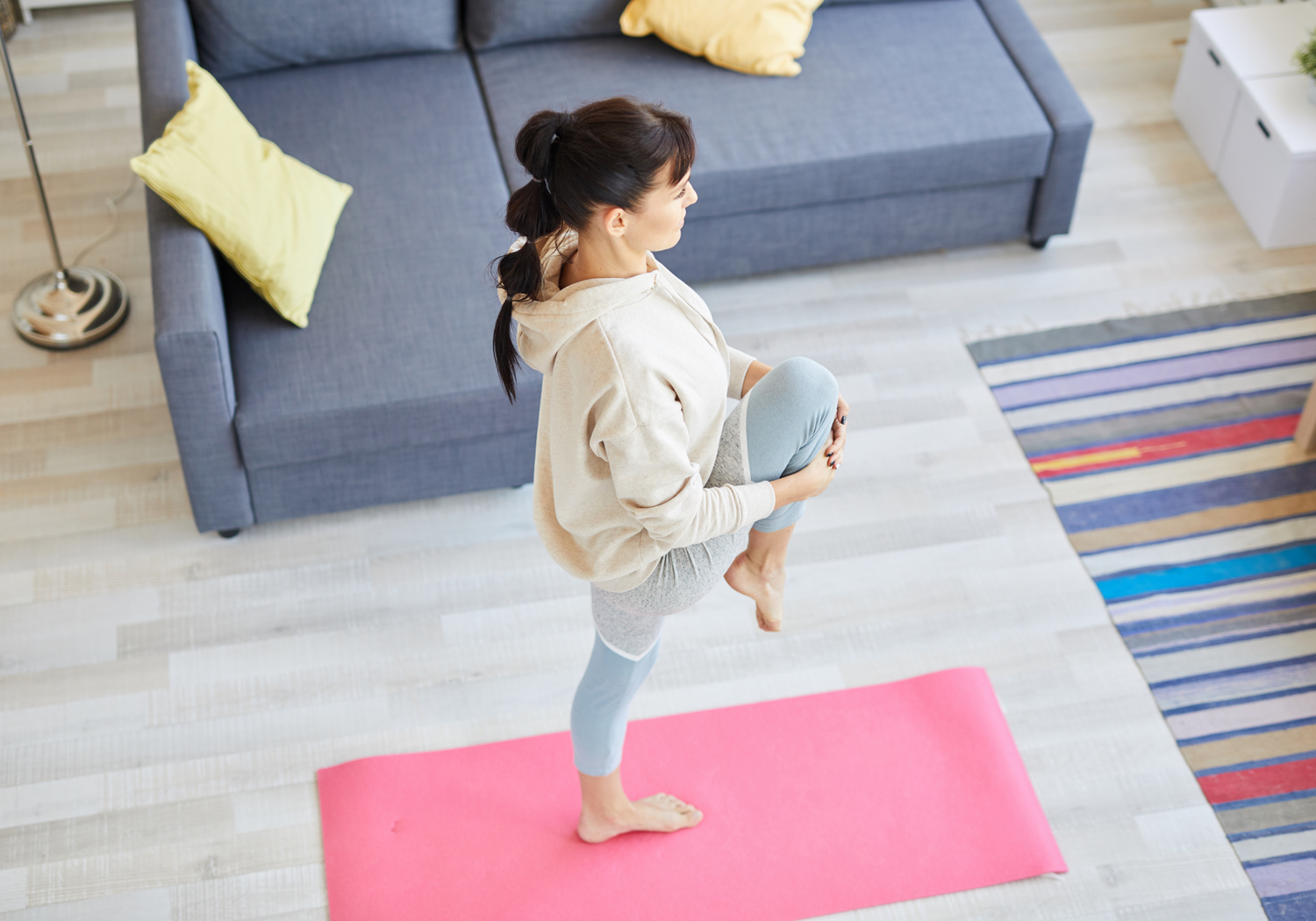 Black Lavender JupiterGear performance yoga mat with carrying straps, textured surface for grip during yoga practice.